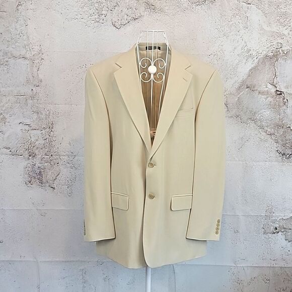 Stafford Executive ivory silk suit jacket Men's Size 42L - Picture 1 of 15